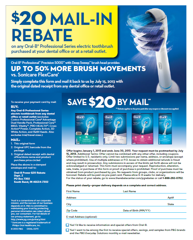 Oral B Rebate Save 20 Off For June And July Philips Sonicare Coupons