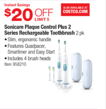 Sonicare Coupon 2 pack March 2015